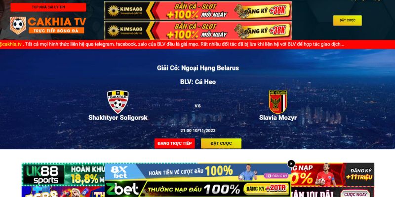 Cakhia TV là trang web cung cấp dịch vụ bóng đá hàng đầu thị trường